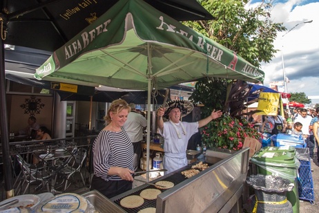 Traditional Greek pita street food in Pilaros