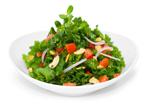 Our Wilted Kale Pesto Salad in Belmonte Raw