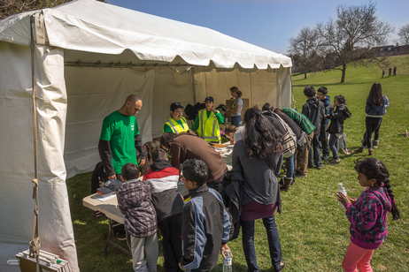 Registration tent at Trees Across Toronto 2013 event