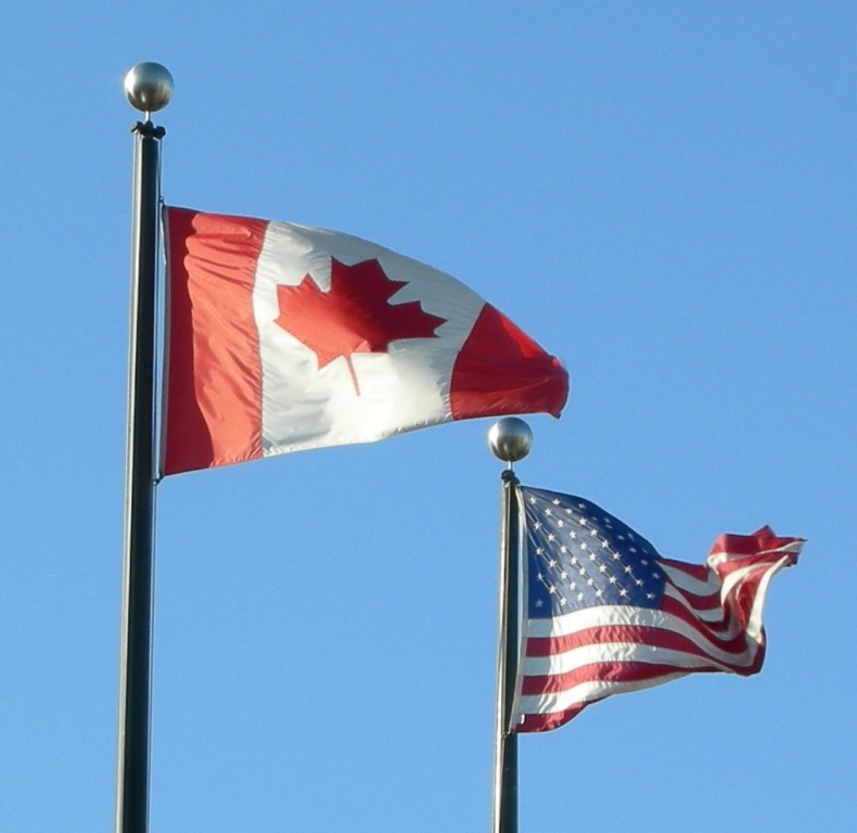 Flags of Canada and the USA by Sam
