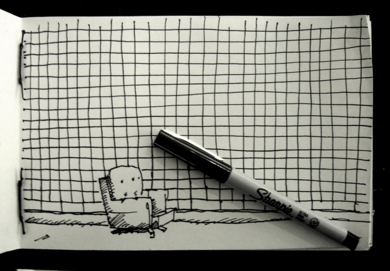 Striatic sketch in gallery book